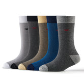 Young Wings Multicolor Stripes Design Free Size Calf Length Causal & Formal Wear Socks-(Pack of 5, Style no.3703-M1)